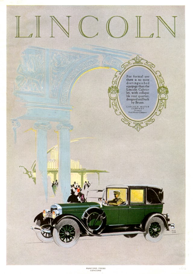 1926 Lincoln Auto Advertising